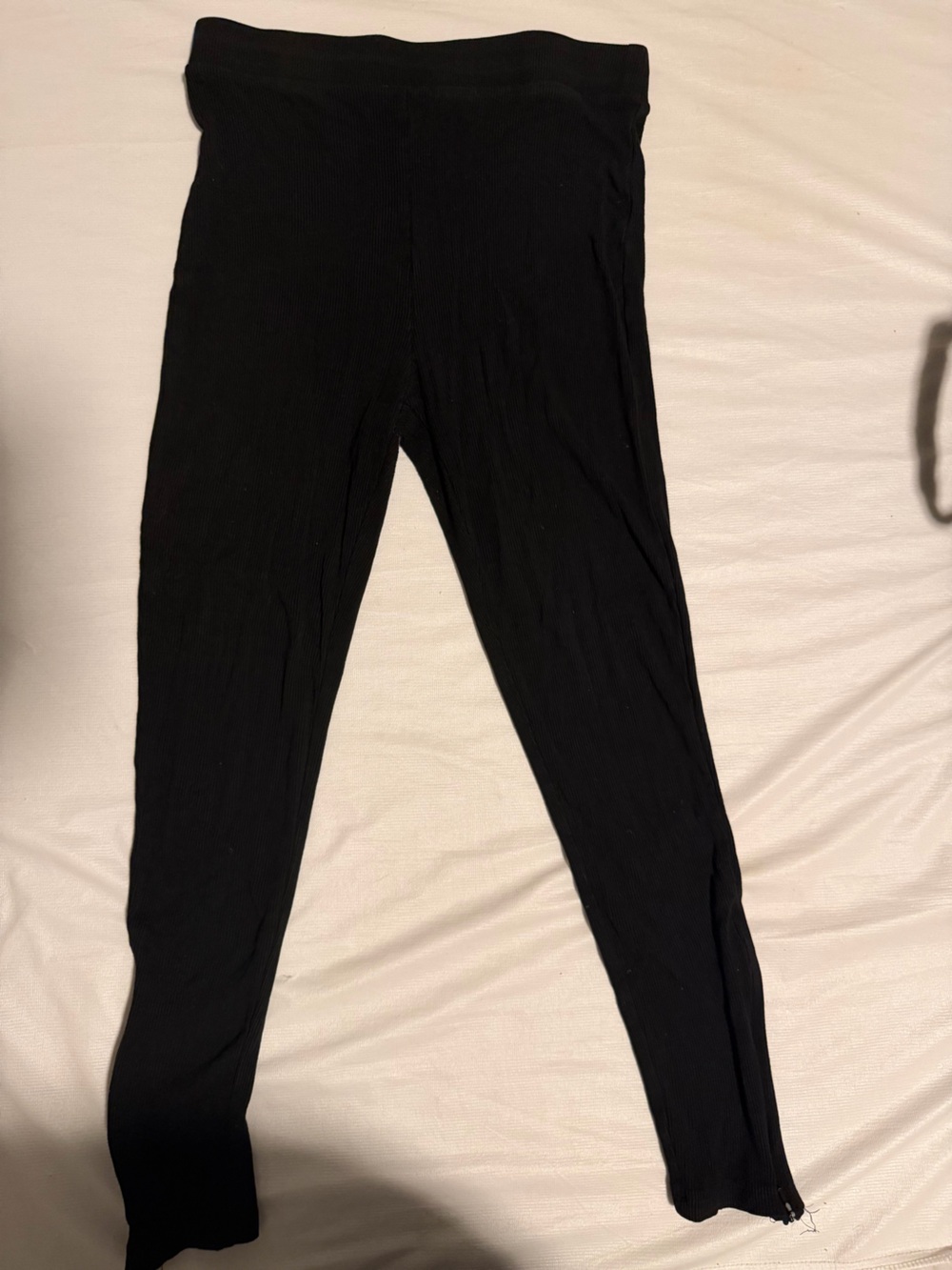 SHEIN Black Ribbed High-Waist Leggings